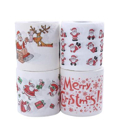 Merry Christmas Toilet Paper Highly Collectible Novelty Paper Towels Funny Gag Gift for Christmas Stocking Stuffers Party Favors 1 - 10pcs