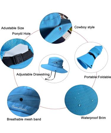 NPQQUAN Sun Hat for Women Men - 2 PCS Wide Brim UPF 50+ Fishing Bucket Beach Hats with Ponytail Hole - Pink/Grey - Buy Online on GoSupps.com