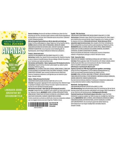 Zero Ananas Soda Concentrate | 500ml Bottle Makes 12.5L | Sugar-Free Low-Calorie Soft Drink for Water Bubblers | No Preservatives - Buy Online on GoSupps.com