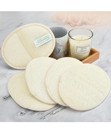 Aimisin Skin Exfoliating Loofah Pads - 5 Pcs Natural Cleansing Tablets for Men and Women | Body Washing Sponge for Bath Spa and Shower | Remove Dead Skin - Buy Online on GoSupps.com