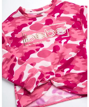 bebe Girls' Pink Camo Jogger Set - Active Fleece Pullover Sweatshirt, Sweatpants & Tank Top (Size 10/12) - Buy Online on GoSupps.com