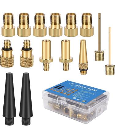 Flintronic bicycle valve adapter bicycle valve set DV SV AV Dunlop French flash valve with cone adapters and ball needles for air mattresses and balls for all bicycle valves 15 pieces - Buy Online on GoSupps.com