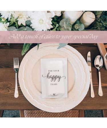 Wedding Tissues Packs for Guests - Set of 20 Happy Tears Tissues - Wedding Favors - Bulk Frosted-Paper Individual Tissue Packs for Welcome Bags by PureRejuva - Buy Online on GoSupps.com