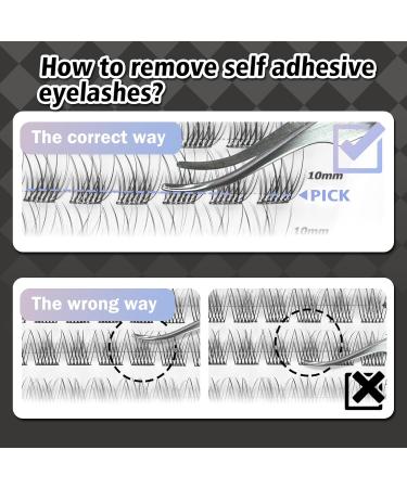 Self Adhesive Eyelashes - 156 Pcs No Glue Needed Long Lasting & Invisible Strip Tape - Natural Look Press-On Eyelash Clusters - Buy Online on GoSupps.com