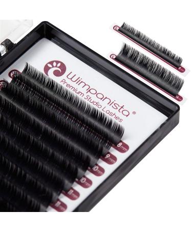 Flat Lashes - Silk Eyelashes - Individual Eyelashes - D Curl - Silk Lashes - Thickness 0.15mm - Mix 8-14mm Eyelash Extension - 12 Strips