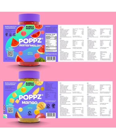 BubbleMania Boba Pearls - Popping Tapioca & Fruit Pearls for Bubble Tea | Mango & Watermelon | Ready to Eat | International Shipping Available - Buy Online on GoSupps.com