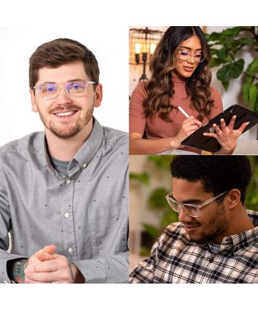Readerest Blue Light Blocking Reading Glasses | Computer Glasses for Men and Women | Anti Glare, Anti Eyestrain, UV Blocking | Clear 1.75 Magnification - Buy Online on GoSupps.com