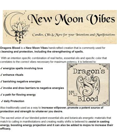 Dragon's Blood Conjure Intention Oil .5 oz Bottle Hoodoo Wicca Affirmation Spell Increase Potency, Protection, Love, Healing, Banishing, Empowerment - Buy Online on GoSupps.com