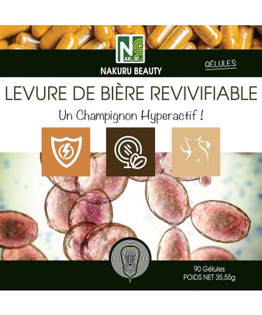 NAKURU | Revivable Brewer's Yeast | Beauty Range | Made in France | An Hyperactive Mushroom! | (90 Capsules of 395 mg/Net Weight: 35.3 g) - Buy Online on GoSupps.com