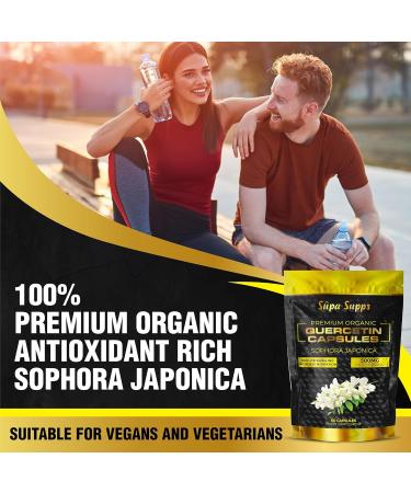 Organic Quercetin 500mg Capsules - High-Strength Immune & Antioxidant Support Vegan Gluten-Free 60 Capsules for 2-Month Supply - Buy Online on GoSupps.com