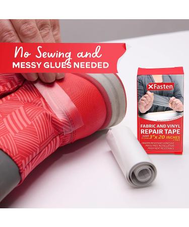 XFasten Fabric and Vinyl Repair Tape  Clear  3-Inches by 20-Inches (2-Set)  Waterproof Vinyl Repair Hole Patch Kit for Tent  Exercise Ball  Kayak  Inflatable Bed  Pool Float  and Airbed Mattress - Buy Online on GoSupps.com