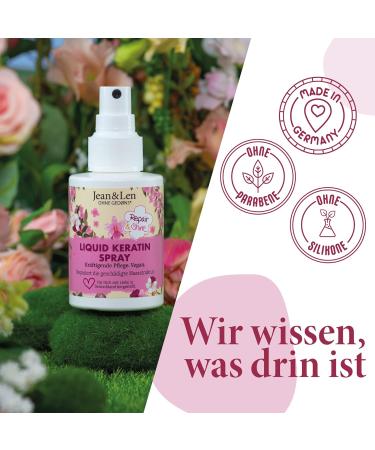 Jean & Len Liquid Keratin Spray | Nourish Damaged Hair with Phyto-Keratin | Sandalwood & Silk Scent | Vegan & Paraben-Free | 100 ml - Buy Online on GoSupps.com