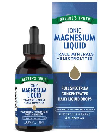 Nature's Truth Ionic Magnesium Liquid Drops | 200mg | 4 Fluid Ounces | with Electrolytes & Trace Minerals | Vegan Non-GMO & Gluten Free Supplement