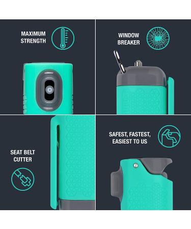 SABRE Safe Escape 3-in-1 Pepper Gel with Seat Belt Cutter & Window Breaker, Maximum Strength Pepper Spray, Snap Clip Keychain for Easy Carry & Fast Access, 25 Bursts, Easy to Use Flip Top Safety Mint Green - Buy Online on GoSupps.com
