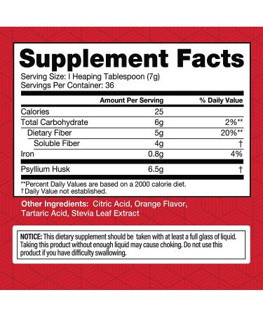 Every Day Colon Cleanse Fiber Supplement - Orange Flavor, 9 oz for Digestive Health - Buy Online on GoSupps.com