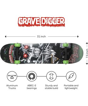 Monster Jam 31 Skateboard - 9-Ply Maple Desk Skateboard for Cruising, Carving, Tricks, and Downhill - Buy Online on GoSupps.com