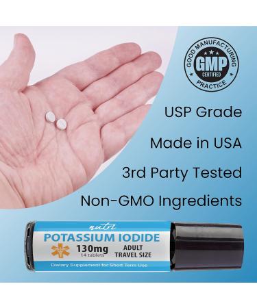 Potassium Iodide Tablets 130mg - Thyroid Protector - YODO Naciente Ki Pills - 14 Count Travel Size Pack - Buy Online on GoSupps.com