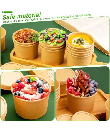 BALDCC 75 Pack 8 Oz Soup Containers with Lids Disposable Containers with Lids for Food Ice Cream Cups with Lids. Ice Cream Container for Storing Food in the Refrigerator or Carrying Out Brown 75 Pack 8 Oz - Buy Online on GoSupps.com