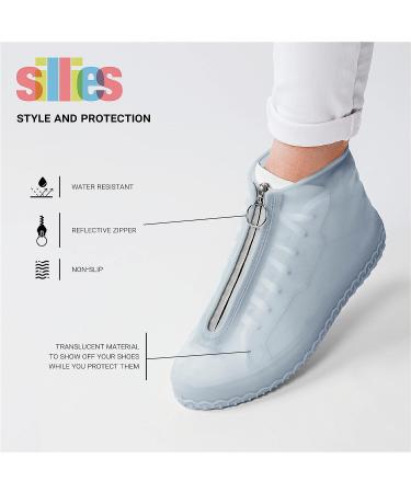 Waterproof Silicone Shoe Covers with Zipper - Non-Slip & Reusable for Rain, Snow, Mud - Includes Matching Pouch - Skyline Large - Buy Online on GoSupps.com