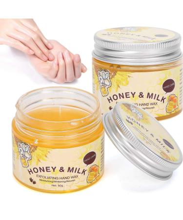 Hand Wax 2 Pack Hand Wax Mask Honey Milk Moisturizing Exfoliating Hand Wax 50G Brightening Nourishing Wax