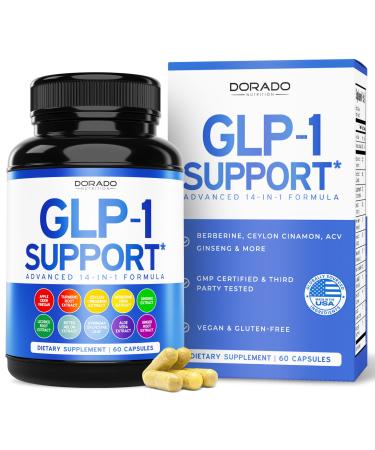 GLP-1 Supplement 14 in 1 Formula for Women & Men (60 Count) GLP1 Supplement Support Gut Health & Metabolism with Berberine Ceylon Cinnamon Extract & More - Third Party Tested Vegan Safe & USA Made