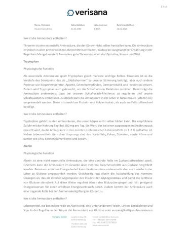 Amino Acid Test for 18 Amino Acids - Comprehensive Aminogram with Essential Amino Acids Leucine Methionine Phenylalanine Threonine Tryptophan & Valine - International Shipping - Buy Online on GoSupps.com