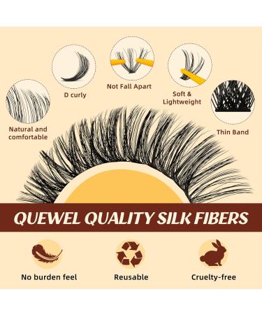 QUEWEL Clusters-Lashes Kit 30+40+50D Lash Clusters Mixed 10-16mm D Curl Eyelashes-Individual Kit with Waterproof Lash Bond and Seal and Lash Tweezer DIY at Home for Beginner(30D+40D+50D-KIT) - Buy Online on GoSupps.com