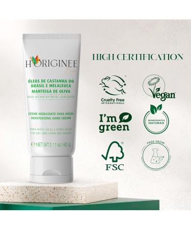 H ORIGIN E Brazilian Nut Hand Cream - Hydrating Vegan Formula with Melaleuca & Olive Butter - Omega 3 & 6 - Moisturizing & Natural - 2.11 oz - Shop Internationally - Buy Online on GoSupps.com