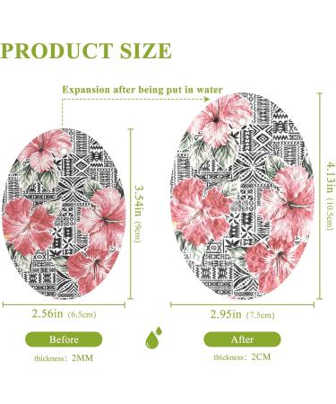 3-Pack Cleaning Kitchen Sponges Oval Hibiscus Vintage Floral Pattern Kitchen Cellulose Dishwashing Wood Pulp Cotton - Buy Online on GoSupps.com