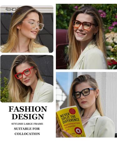 Eyekeper Women's Blue Light Blocking Reading Glasses - Tortoise Oversized Square +1.25 UV Protection - Buy Online on GoSupps.com
