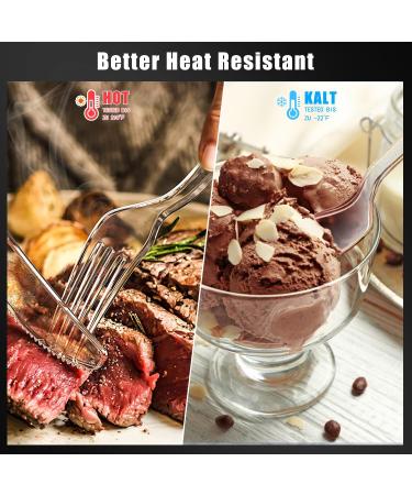 Plastic Cutlery Set 90 Pieces 30 Plastic Forks Knives and Plastic Spoons Reusable Plastic Cutlery Transparent and Robust Cutlery Sets for Birthday Party Barbecue Party Wedding ect (Transparent) Transparent Cutlery Set 90 Pcs - Buy Online on GoSupps.com