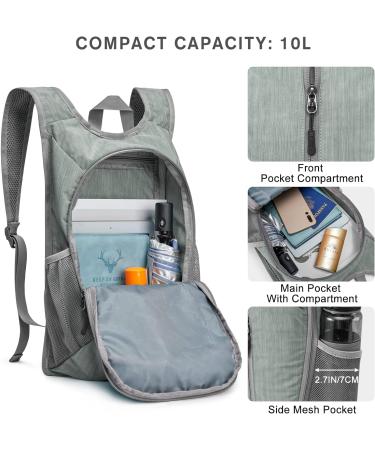 G4Free 10L Small Hiking Backpack - Lightweight, Packable Daypack in Grey - Buy Online on GoSupps.com