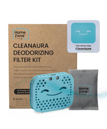 Home Zone Living CleanAura Deodorizing Filter Kit with Charcoal Filter Bag and Magnetic Sticker Helps Eliminate Odor at Home Deodorizing Filter Kit CleanAura Accessories