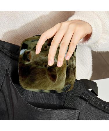 Sanitary Napkin Storage Bag Zipper Menstrual Cup Pouch - Brown Dairy Cattle Cow Theme - Multicoloured - Buy Online on GoSupps.com