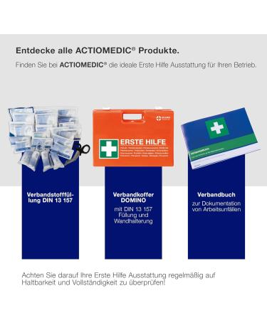 Actiomedic Mini Association Box for Companies - DIN 13157:2021 - Wall Bracket First Aid Visual Guide Orange - 26 x 8.5 x 18 cm - International Shipping - Buy Online on GoSupps.com