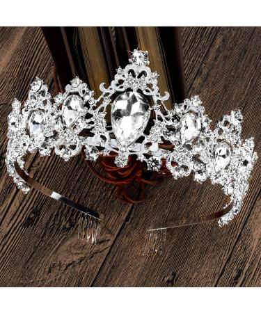 CHANACO Silver Crown Tiara for Women & Girls - Rhinestone Princess Queen Crown for Birthday, Wedding & Prom - Buy Online on GoSupps.com