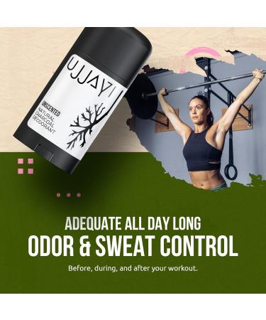 Ujjayi All Natural Deodorant Women & Men | Activated Charcoal | Organic Non Toxic Vegan Best Womens Deodorant Aluminum Free & Sulfate + Paraben Free (Handmade 2.65 oz Unscented) - Buy Online on GoSupps.com