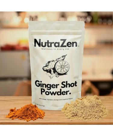 Ginger and Turmeric Shot Powder 100 Servings | Drink Supplement with Orange Cayenne Pepper and Zinc | Organic and Natural Ingredients No Added Sugar | Detox Drink Mix with Water Juice or Tea | 100g - Buy Online on GoSupps.com