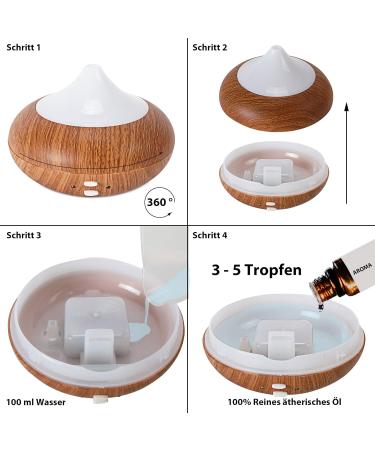 Shop Aroma Diffuser with 7 Color Lighting | Air Humidifier & Aromatherapy Lamp - 210ml Capacity Brown Design - Buy Online on GoSupps.com