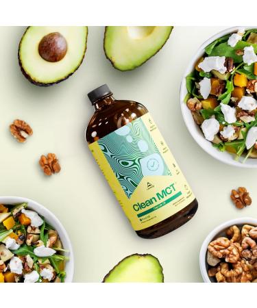 LevelUp Clean MCT Oil - 100% Caprylic C8 for Energy Focus Gut Health Brain Superfuel - Keto Supplement for Ketogenic Coffee and Ketones - Non-GMO (32 oz Glass Bottle) 32 Fl Oz (Pack of 1) - Buy Online on GoSupps.com