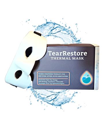 TearRestore Open-Eye Warm Compress Mask for Dry Eyes - Best Heated Eye Compress Mask for Styes and Eye Irritation - Reusable Convenient Effective & FDA Cleared