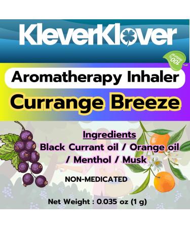 KleverKlover Aromatherapy Nasal Inhaler Stick (2 Pcs) Black Currant Orange & Menthol Essential Oils for Refreshing Breathing Motion Sickness Relief & Portable Use - Buy Online on GoSupps.com
