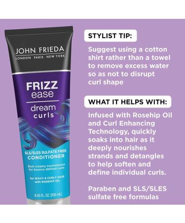 Frizz Ease Dream Curls Curly Hair Conditioner 8.45 Fl Oz (2 Pack) - SLS/SLES Sulfate-Free for Natural Curls - Buy Online on GoSupps.com