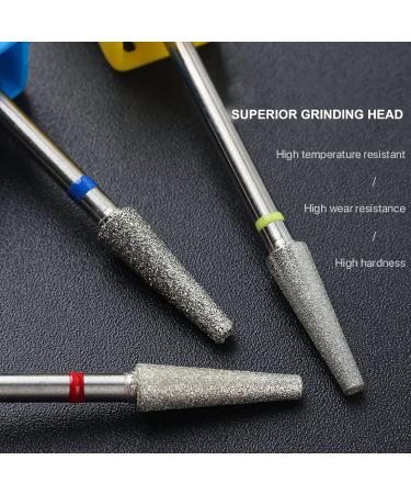 Professional Nail Drill Bits with Different Roughness Stainless Steel Material 3pcs Nail Grinder Set with Storage Box for Cleaning Shaping Smoothing Suitable for Most Nail - Buy Online on GoSupps.com