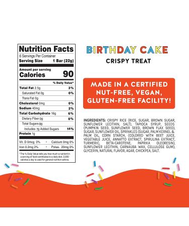 Blake's Seed-Based Birthday Cake Rice Crispy Treats - 6 Count | Gluten-Free & Delicious - Buy Online on GoSupps.com
