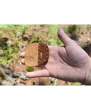Standing Wolf Traditional Moose Leather Finger Tab (3 Under Light Brown) | Handmade Archery Tab for Hunting & Target Practice - Buy Online on GoSupps.com