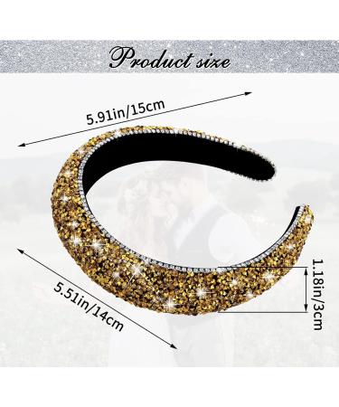 WLLHYF Rhinestone Jeweled Wedding Bridal Headband | Wide Band Hairpiece with Crystal Diamond | Sparkly Golden Hair Accessory for Women - Buy Online on GoSupps.com