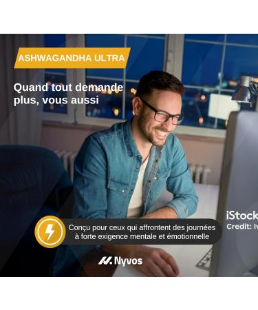Ashwagandha Shoden Ultra 35% de Withanolides 15 000 mg quivalent | 7x plus concentr que l Ashwagandha KSM-66 | Soutien la concentration au sommeil profond et l nergie | 120 g lules Nyvos - Buy Online on GoSupps.com