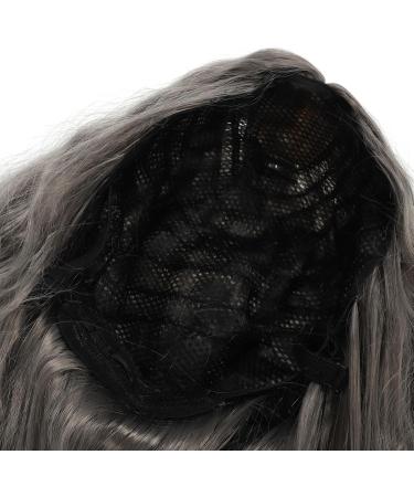 Long Wavy Gray Wig Cute Middle Part Adjustable Heat Resistant Long Silver Curly Hair Wig Breathable Mesh for Cosplay Party - Buy Online on GoSupps.com