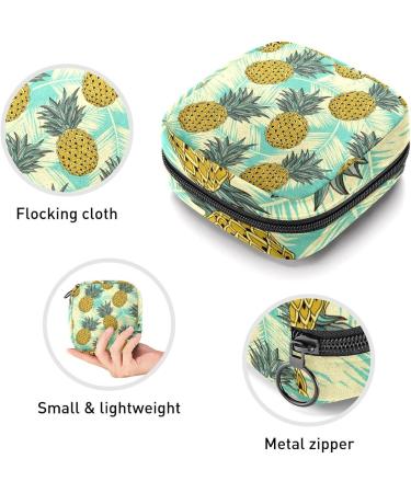 Multi-Colored Pineapple Leaf Sanitary Napkin Storage Bag - Portable Period Pouch for Women & Teen Girls - Buy Online on GoSupps.com